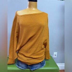 Streetwear Society Off-Shoulder Sweater - Mustard. EUC
